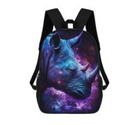 sinyumoney Galactic Rhino Portrait -4 School Backpack 3D Printed Children's 17inch Backpacks Bag Bookbag for Kids Boy Girl Book Bags Kids School Bag Travel Rucksacks
