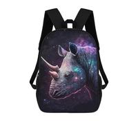 sinyumoney Galactic Rhino Profile-2 Backpack School Bag Daypacks Business Backpack Water Resistant Bookbag for Girls Boys Teenage 17inch