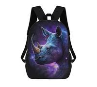 sinyumoney Galactic Rhino Profile-4 Backpack School Bag High Secondary School Bags Casual Backpack for Teenage Girls Boys Women Men 17inch