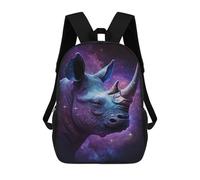 sinyumoney Galactic Rhino Profile-6 3D Printed 17inch Kids School Bag Rucksacks Children's School Fashion Casual Back Pack High Capacity Travel Book Bags