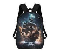 sinyumoney Galactic Sailing Adventure -1 Children's Backpack, Schoolbag Large Capacity Students Bookbag Rucksack Knapsack for Boys Girls Adults Teen 17inch