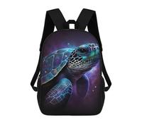 sinyumoney Galactic Sea Turtle Art Print School Bag 3D Printed Children's School Backpack Casual Fashion Travel Backpacks for Kids School Students 17inch