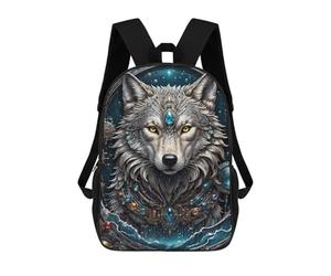 sinyumoney Galactic Shaman Wolf School Bags Lightweight Airport College Students Back Pack for School/Work/Travel 17inch