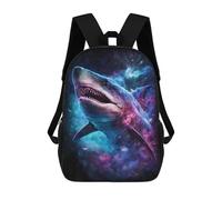 sinyumoney Galactic Shark Art Print-4 School Backpack High Secondary School Bags Casual Backpack for Girl, Teen Girls 17inch