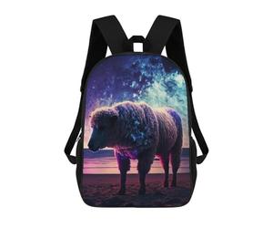 sinyumoney Galactic Sheep on The Beach School Bags Daypacks Business Backpack Water Resistant Bookbag for Boys/Girls/Teenagers 17inch