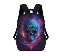 sinyumoney Galactic Skull Artwork Kids Backpack Girls 3D School Bags Children's 17 Inch Rucksack Toddler Schoolbag,Casual Daypacks Fashion Bookbag Bag