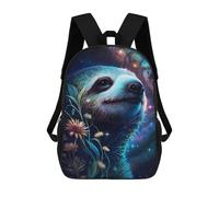 sinyumoney Galactic Sloth with Flowers-2 Children's 17 Inch School Backpack 3D Printed Casual Daypacks for Kids Travel Rucksacks Book Bags Kids School Bag