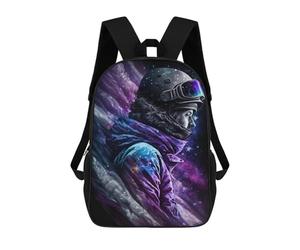 sinyumoney Galactic Snowboarder Art Print School Backpack Water Resistant Travel Backpack Computer Bag for Men, Women & Teenage Boys 17inch