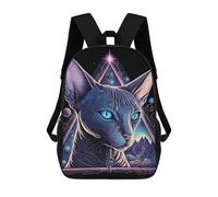 sinyumoney Galactic Sphynx Portrait School Bag 3D Printed Backpacks Fashion Kids School Backpack Boys Rucksacks for Boys Middle School Students 17inch