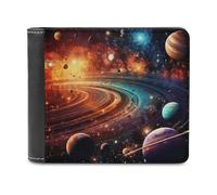 sinyumoney Galactic Spiral Nebula 3D Print PU Leather Wallet Credit Card Slots RFID Blocking Stylish Banknote Compartments Wallets Gifts 11.7cm*9.5cm