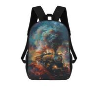 sinyumoney Galactic Steam Train Journey School Backpack Lightweight Airport College Students Back Pack for Boys/Girls/Teenagers 17inch