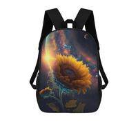sinyumoney Galactic Sunflower -2 Children's School Backpack 3D Printed for Kids Travel Rucksacks Book Bags for Boys Elementary School Students 17inch