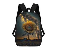 sinyumoney Galactic Sunflower -3 Backpacks, Kids Backpack Student School Bag 3D Printed Travel Backpacks Fashion Accessory Backpack Children Waterproof School Bags 17inch
