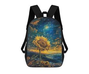 sinyumoney Galactic Sunflower Serenity -1 Backpack School Bag Work Laptop Backpack Rucksack Bag for Boys/Girls/Teenagers 17inch