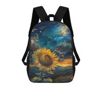 sinyumoney Galactic Sunflower Serenity Backpack School Bag Rucksack Casual Daypacks School Work Travel Bag for Teenage Girls Boys Women Men 17inch