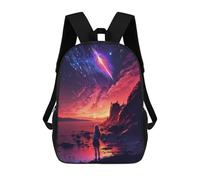 sinyumoney Galactic Sunset Landscape Backpack Kids School Backpack School Bag 3D Printed Fashion School Bag for Boys Elementary And Middle School Student 17inch