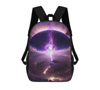 sinyumoney Galactic Thunderstorm Over City Lights Backpack School Bag Lightweight Casual Daypack School Backpacks for School/Work/Travel 17inch