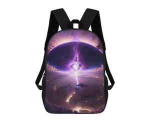 sinyumoney Galactic Thunderstorm Over City Lights Backpack School Bag Lightweight Casual Daypack School Backpacks for School/Work/Travel 17inch