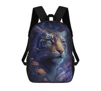 sinyumoney Galactic Tiger Majesty -1 3D Printed 17 Inch School Backpack Children's Backpacks 3D Printed Cool Knapsack for Boys Elementary And Middle