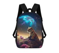 sinyumoney Galactic Tiger Majesty -4 Children's School Backpack Fashion Casual Children's Backpacks 3D Printed School Bags Boy Large Backpack 17inch