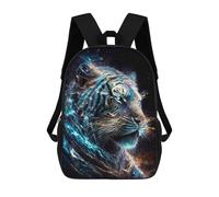 sinyumoney Galactic Tiger Majesty Backpacks 3D Printed Kids School Backpack School Bag Fashion Rucksacks for Boys Elementary And Middle School Students 17inch