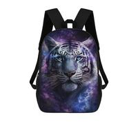 sinyumoney Galactic Tiger Portrait-16 Backpack School Rucksack Casual Daypacks School Work Travel Bag for Men, Women & Teenage Boys 17inch