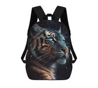sinyumoney Galactic Tiger Portrait-18 Children's Backpacks School Backpack 3D Printed for Kids Travel Rucksacks Book Bags Kids 17inch School Bag