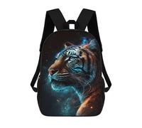 sinyumoney Galactic Tiger Portrait -19 Backpacks Kids 17inch School Backpack School Bag 3D Printed School Bag for Boys Elementary And Middle School Students