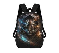 sinyumoney Galactic Tiger Portrait -5 School Backpack Secondary Causal Travel High School Bags for Campus Outdoor Travel Sports 17inch