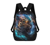 sinyumoney Galactic Tiger Portrait Kids Backpack,School Backpack Kids School Bag 3D Printed Cartoon Large Capacity Backpack for Kids Boys And Girls 17inch