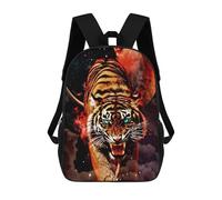 sinyumoney Galactic Tiger Roar Kids Backpacks,3D Personalized School Bookbags for Boys Girls Large Schoolbags Casual Daypack 17inch