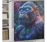 sinyumoney Galactic Titan The Cosmic Ape Modern Polyester Water Repellent Fabric Polyester Bath Shower Curtains Mildew for Stalls Bathtubs 69.69x70.87Inch（177x180cm）