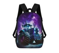 sinyumoney Galactic Tractor Adventure-18 Children's 17 Inch School Backpack 3D Printed Cool Knapsack for Kids Travel Rucksacks Book Bags Kids School Bag