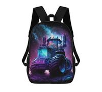 sinyumoney Galactic Tractor Adventure-6 3D Printed Children's 17 Inch Backpacks 3D Printed Casual School Bag for Boys Elementary And Middle
