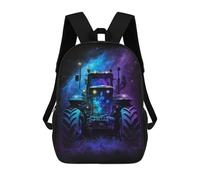 sinyumoney Galactic Tractor Lights-5 Children's 17 Inch School Backpack 3D Printed Cool Knapsack for Kids Travel Rucksacks Book Bags Kids School Bag