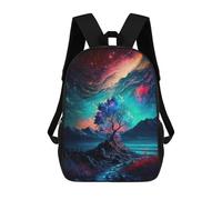 sinyumoney Galactic Tree Dreamscape -2 Backpack for Boys Teen Students, Girls Rucksack Bags Toddler Elementary Middle School Bookbag 17inch