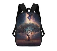 sinyumoney Galactic Tree in Desert Backpacks Kids School Backpack School Bag 3D Printed School Bag for Boys Elementary And Middle School Students 17inch