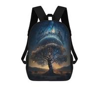 sinyumoney Galactic Tree of Life -5 3D Printed Children's School Backpack for Kids High Capacity Travel Rucksacks Book Bags Kids School Bag Back Pack 17inch