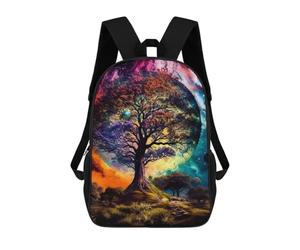 sinyumoney Galactic Tree of Life -9 School Bags Daypacks Business Backpack Water Resistant Bookbag for Men, Women & Teenage Boys 17inch