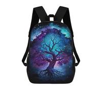 sinyumoney Galactic Tree of Life School Backpack for Girls 17inch Casual Daypack Lightweight Rucksack Boy Girl Backpack for Middle School Students