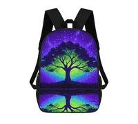 sinyumoney Galactic Tree Reflection School Bag 3D Printed Backpacks Fashion Kids School Backpack Boys Rucksacks for Boys Middle School Students 17inch