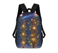 sinyumoney Galactic Trees of Light Children's Backpack, 3D Printed School Backpack, Backpack for Boys Girls, Adjustable School Bag for Primary School 17inch