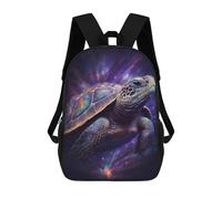 sinyumoney Galactic Turtle Art Print Backpack for School 3D Printed Boys Girls School BagChildren Bookbag Travel Rucksack 17inch