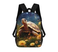 sinyumoney Galactic Turtle Garden School Bag 3D Printed Backpacks Fashion Kids School Backpack Boys Rucksacks for Boys Middle School Students 17inch