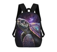 sinyumoney Galactic Turtle Shell Artwork 17 Inch School Bag Backpack Teen Schoolbag 3D Printing Adjustable Schoolbag Fashion Pocket Bag for Kids Boys Girls Students