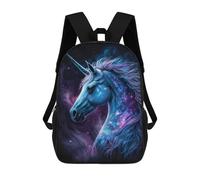 sinyumoney Galactic Unicorn Art Print-10 Children's Backpack, 17 Inch 3D Printed School Backpack, Backpack Cartoon Adjustable School Bag for Primary School