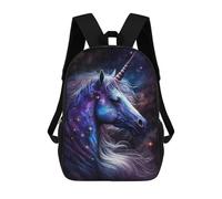 sinyumoney Galactic Unicorn Art Print-13 Children's School Backpack Fashion Casual 17inch 3D Printed School Bags Boy School Backpack Large Backpack