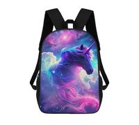 sinyumoney Galactic Unicorn Art Print 3D Printed 17inch Kids School Backpack School Bag Fashion Rucksacks for Boys Elementary And Middle School Students