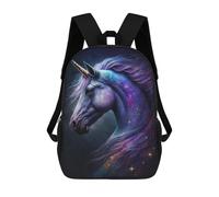sinyumoney Galactic Unicorn Art Print-4 3D Printed 17 Inch School Backpack Casual Children's Backpacks 3D Printed for Boys Elementary And Middle