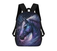 sinyumoney Galactic Unicorn Fantasy Art Print -1 3D Printed 17 Inch School Backpack Casual Children's Backpacks 3D Printed for Boys Elementary And Middle